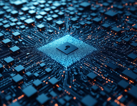 circuit board close up. technology background. 3d rendering.