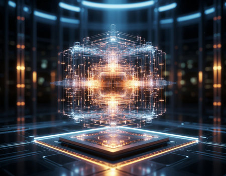 3D rendering of a hologram of an artificial intelligence concept.