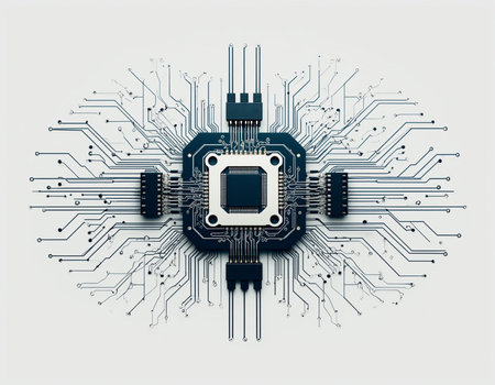 Circuit board, technology background. Vector illustration. Eps 10.