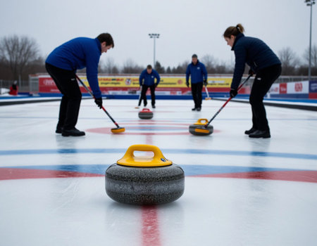 Ice hockey rink with players on the background. Winter sport activity.