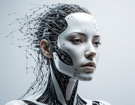 Artificial intelligence robot. Artificial intelligence concept. 3D Renderingの写真素材