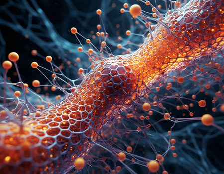 3d illustration of neurons and nervous system. Science concept background.