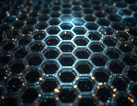 Abstract technology background with hexagons. 3d rendering toned image