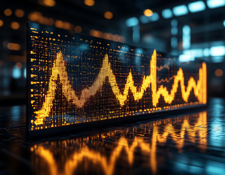 Stock market or forex trading graph on computer screen. 3d rendering