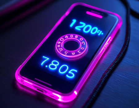 New year countdown on the smartphone screen. New year countdown concept.