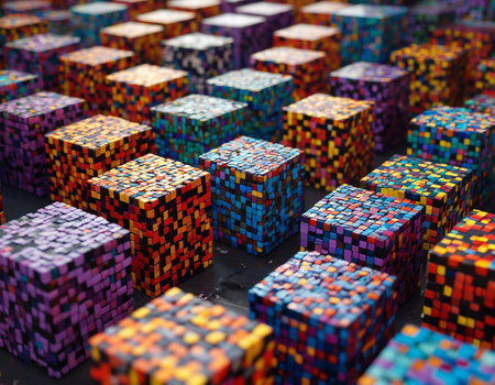 Colorful dominoes on display at a market stall in Bangkok, Thailand.