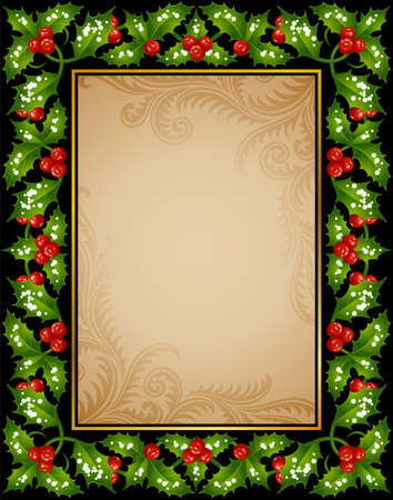 Holly frameのイラスト素材