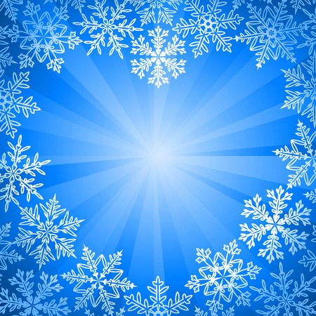 Snow frame in the shape of heartのイラスト素材