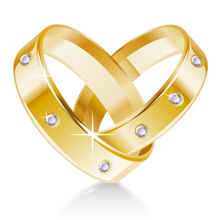 Two wedding rings shaped heartのイラスト素材