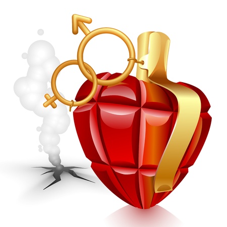 Grenade heart. Female lostのイラスト素材