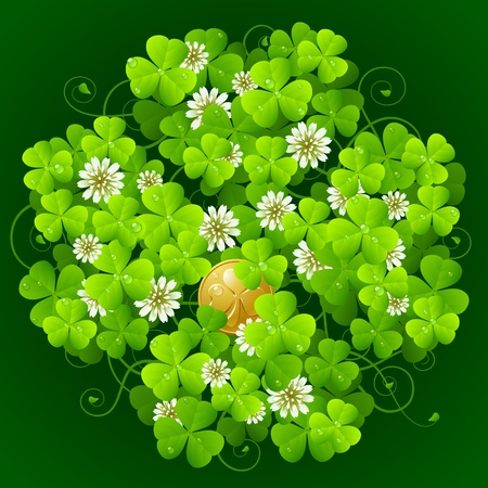 Clover glade in the shape of quatrefoilのイラスト素材
