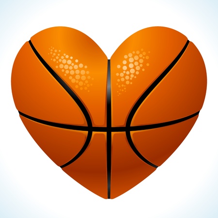 Ball for basketball in the shape of heartのイラスト素材