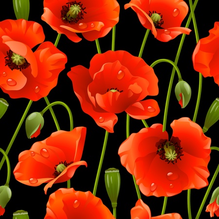 Seamless background poppyのイラスト素材