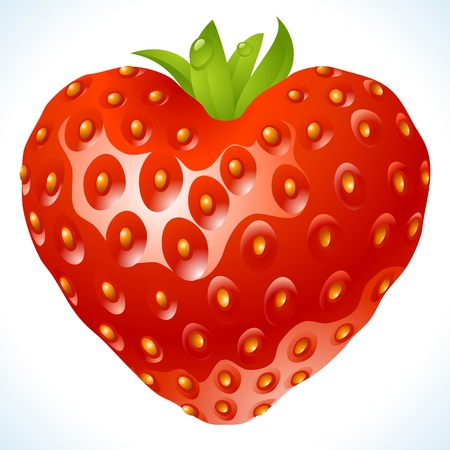 Strawberry in the shape of heartのイラスト素材
