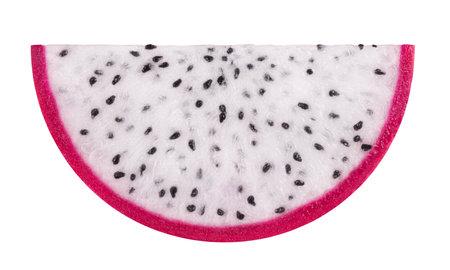 Pitahaya isolated. Ripe dragon fruit or pitaya, half fruit isolated on white background.の写真素材