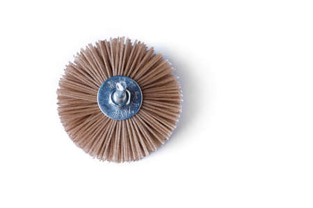Grinding brush nylon for a drill for wood, on a white background