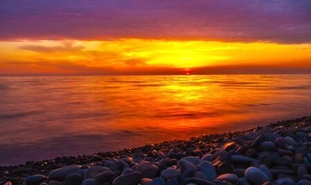 Beautiful decline against the seaの写真素材