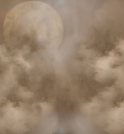Fantastic planets in the sky with cloudsの写真素材