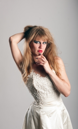 woman in white dressの写真素材