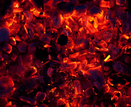beautiful glowing embers of wood on a black background