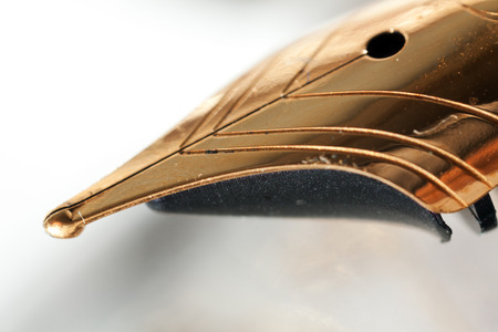 Fountain pen close-up on white. Photo closeup Penの写真素材