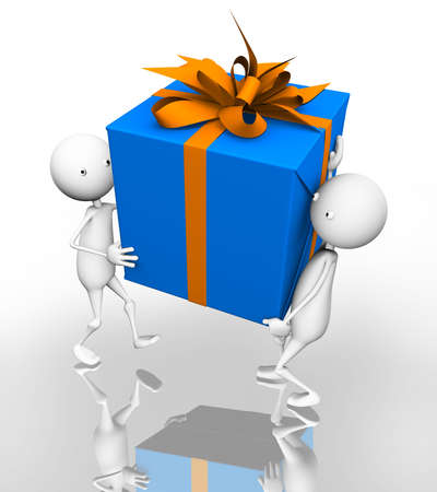 Blue giftの写真素材