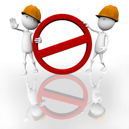 3d two human at a stop poseの写真素材