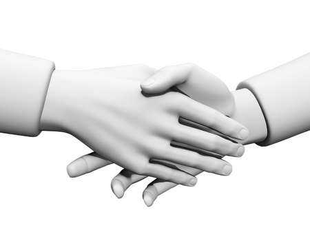 3d Close-up two businessmen shaking handsの写真素材
