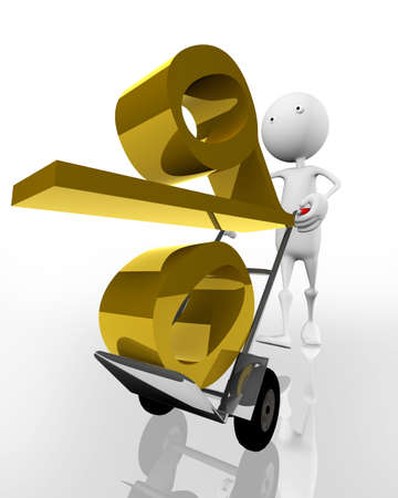 Very beautiful three-dimensional illustration, figure.Hand Track with percent symbol. 3dの写真素材