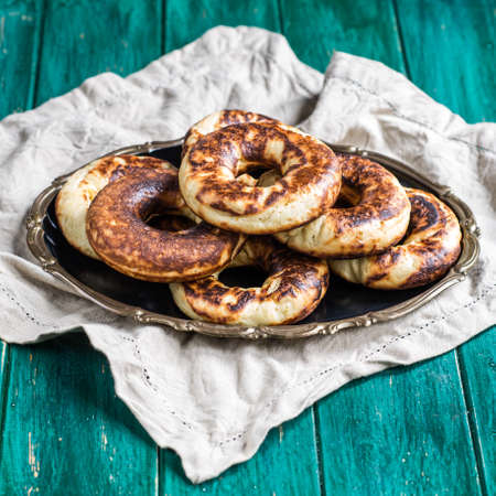 Homemade baked doughnuts, a helthier version for breakfastの写真素材