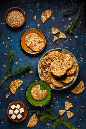 Cheese crisp snacks with sourdough