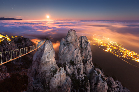 Ai-Petri. Night, Full Moon (Crimea)の写真素材