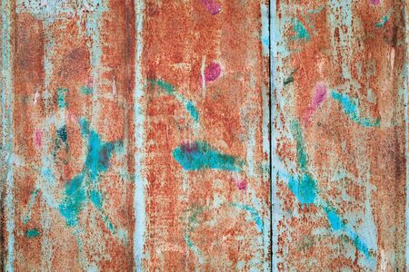 abstract corroded colorful wallpaper grunge background iron rusty artistic wall peeling paint....