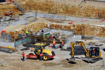 Besançon, France - June 20, 2013: Aerial view of a construction site.のeditorial素材