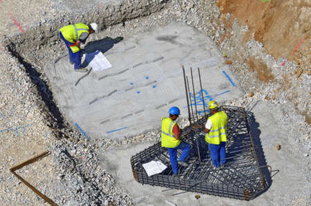 Besançon, France - June 20, 2013: Wormen on a construction site.のeditorial素材