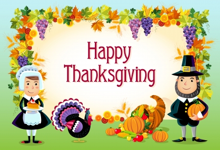 Vector illustration of happy thanksgiving day background. のイラスト素材
