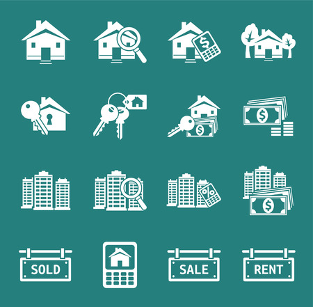 Set of real estate icons and signsのイラスト素材