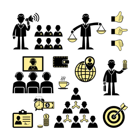 Set of flat business and corporate icons. Vector.のイラスト素材