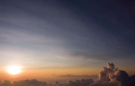 A perfect sunset from the top of Haleakala Volcano. Maui, Hawaii.の写真素材