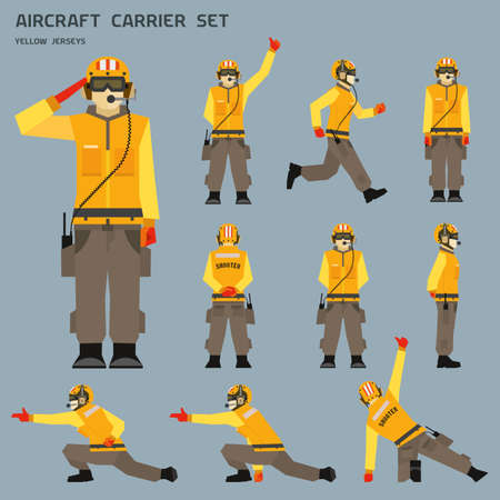 Aircraft carrier shooter signalsのイラスト素材