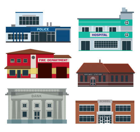 City departments buildings infographicのイラスト素材