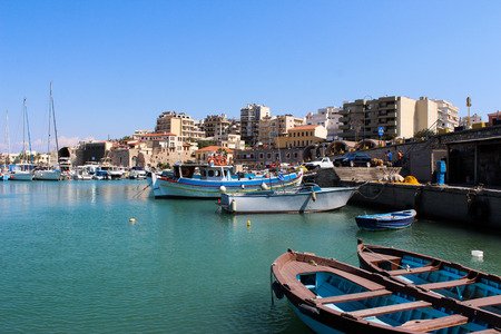 Old harbore in Heraklion, Greeceのeditorial素材