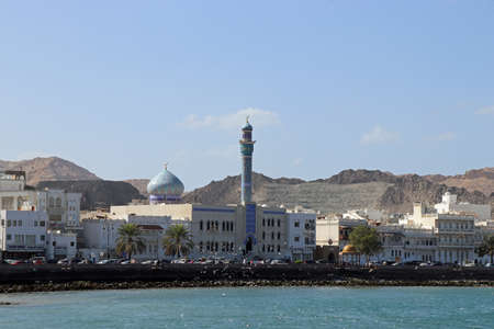 Mosque in Muscat Oman on the waterfront. masjid al rasool al adham