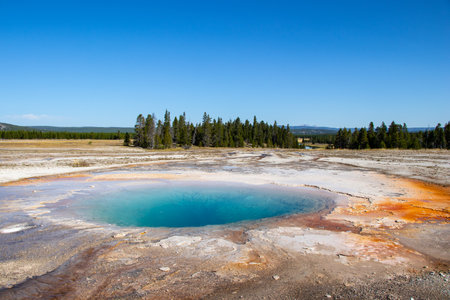 Opal Pool Midway Geyser Basin in Yellowstone Natinal Parkの写真素材