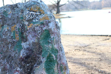 Rock painted many colorsの写真素材