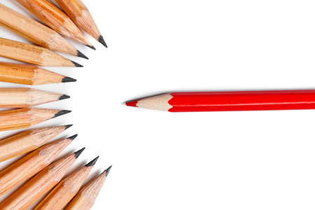 pencils symbolises leader and teamwork. Boss and personal colleagues.の写真素材