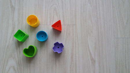 Plastic geometric piecesの写真素材