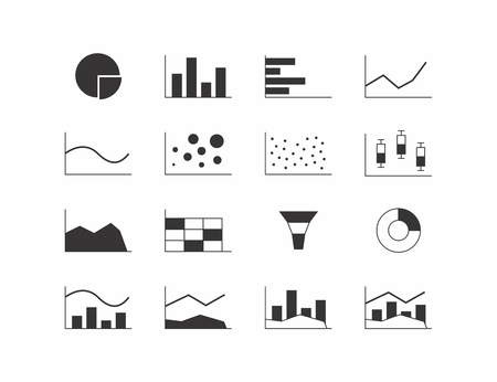 Vector illustration of different chart typesのイラスト素材