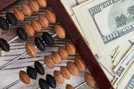 Abacus and american dollars. Happy Accountants Day.の写真素材