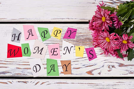 Greeting text and flowers. Great gift ideas for women.の写真素材